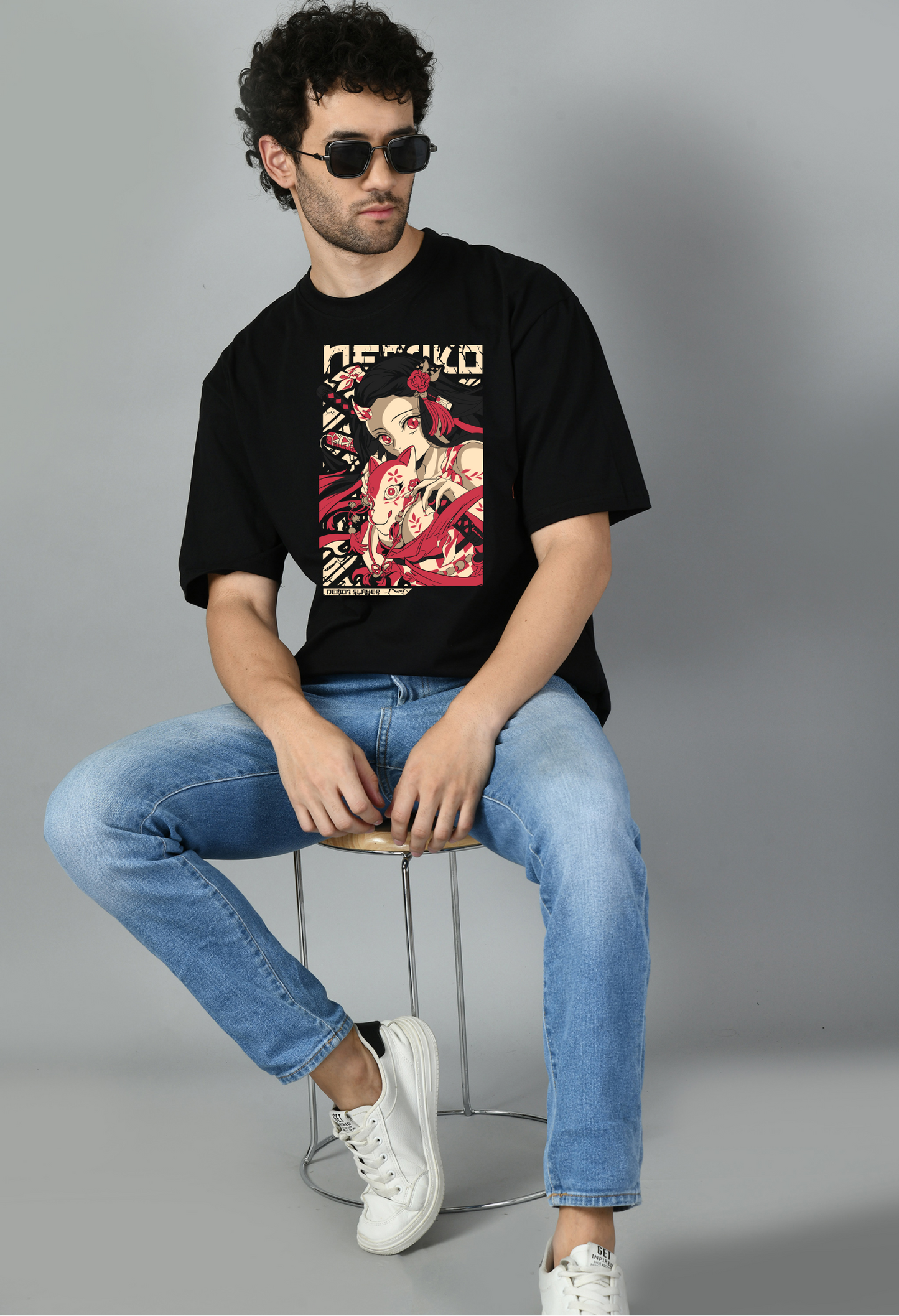 Demon Slayer Nezuko Graphic Oversized Tshirt for Men