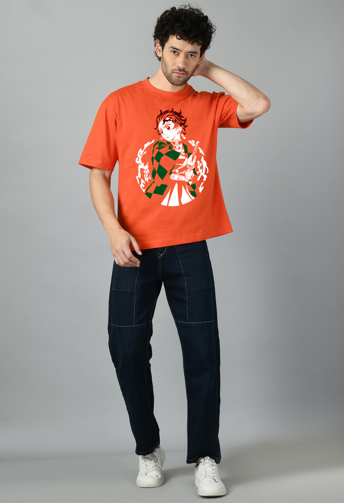 Tanjiro Mascara Demon Slayer Oversized Tshirt for Men