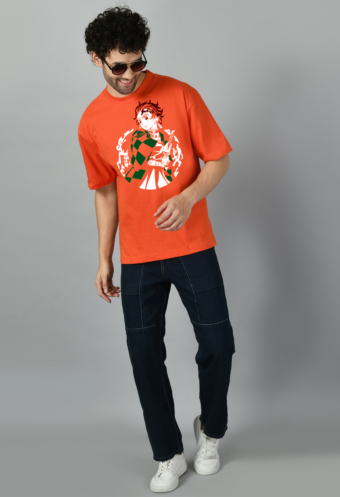 Tanjiro Mascara Demon Slayer Oversized Tshirt for Men