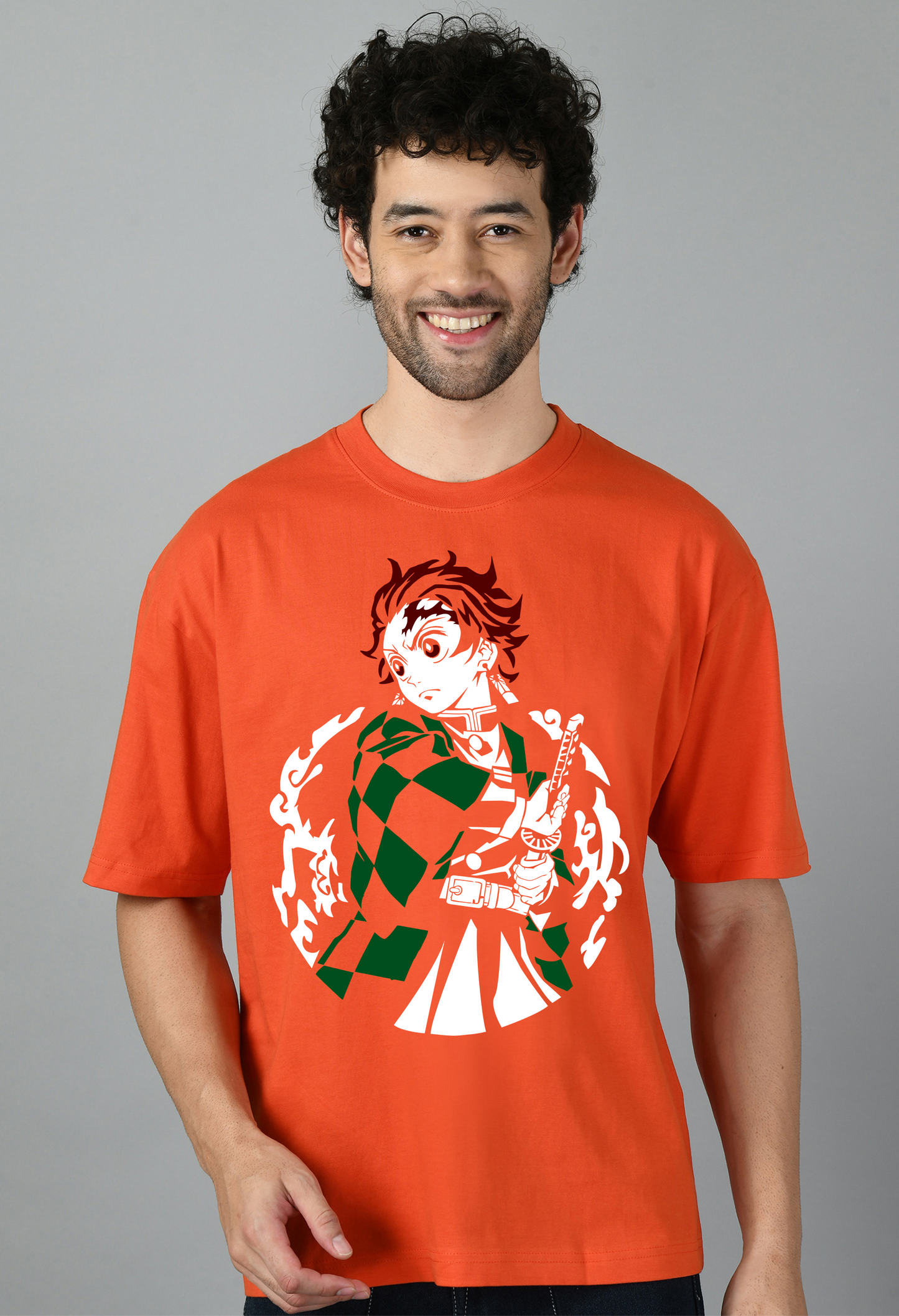 Tanjiro Mascara Demon Slayer Oversized Tshirt for Men