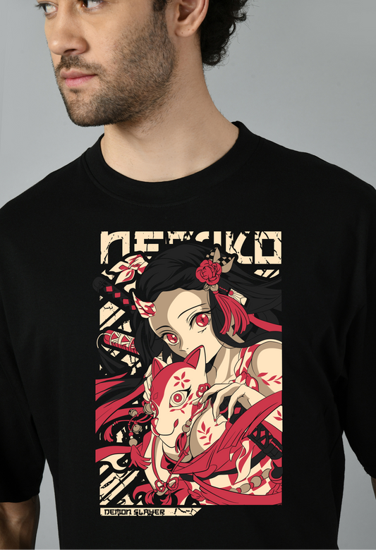 Demon Slayer Nezuko Graphic Oversized Tshirt for Men