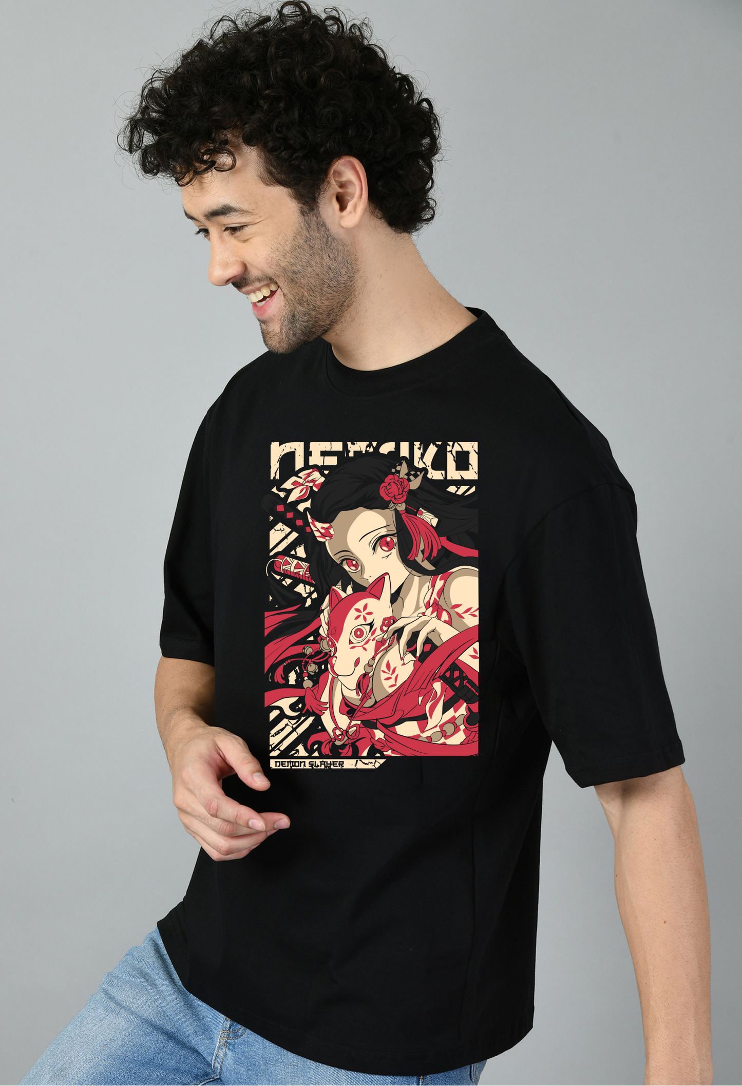Demon Slayer Nezuko Graphic Oversized Tshirt for Men