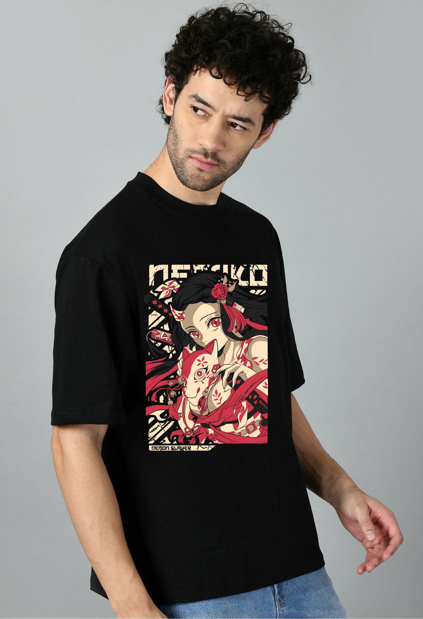Demon Slayer Nezuko Graphic Oversized Tshirt for Men