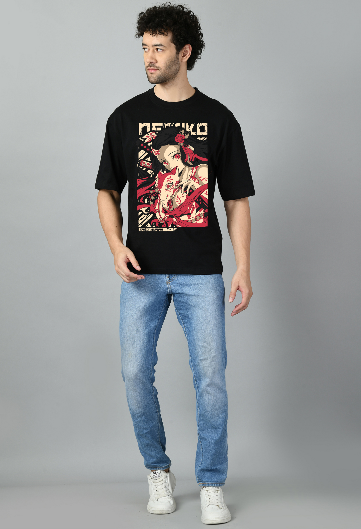 Demon Slayer Nezuko Graphic Oversized Tshirt for Men