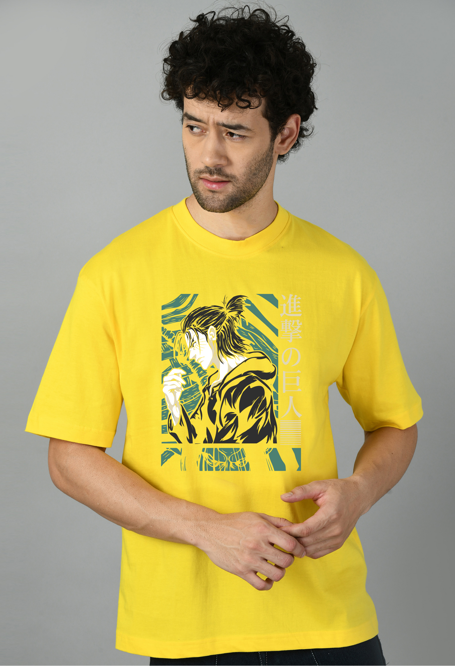 Cartoon Printed Round Neck Oversized Tshirt for Men