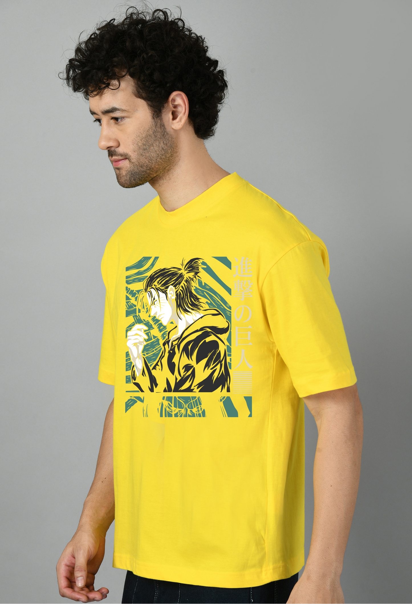 Cartoon Printed Round Neck Oversized Tshirt for Men