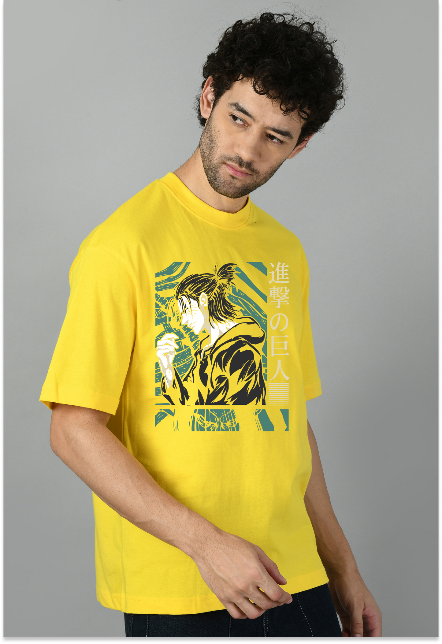 Cartoon Printed Round Neck Oversized Tshirt for Men