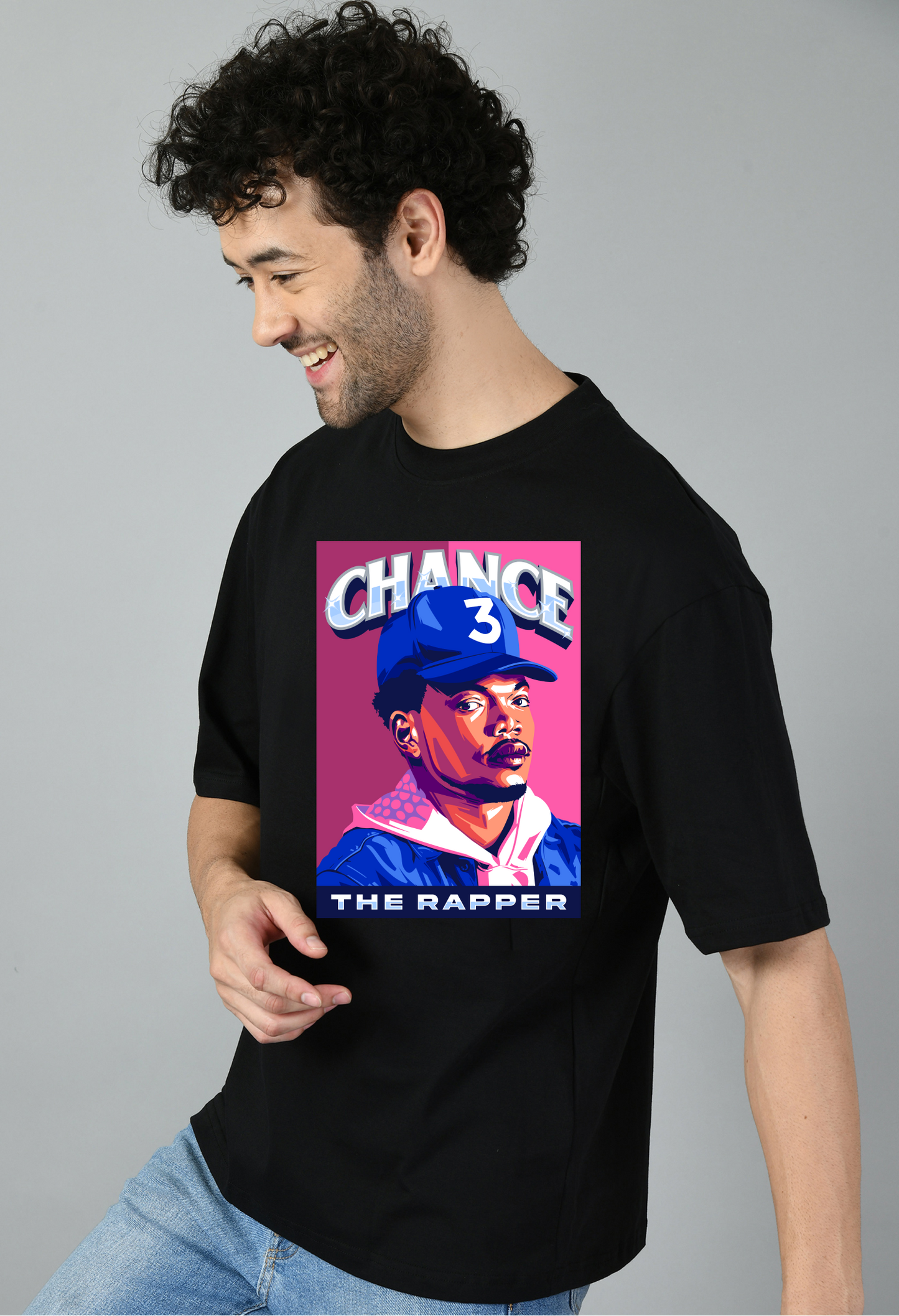 Hip Hop Cartoon Printed Oversized Tshirt for Men