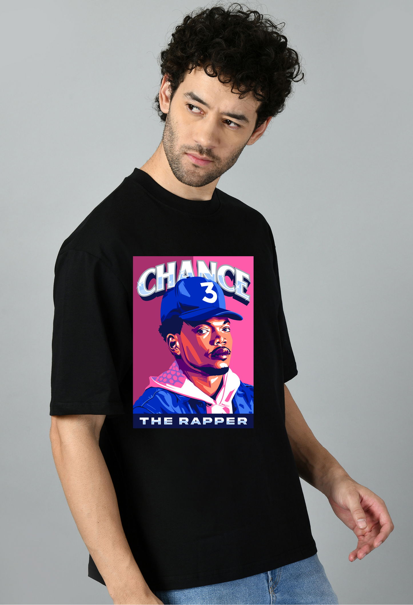 Hip Hop Cartoon Printed Oversized Tshirt for Men