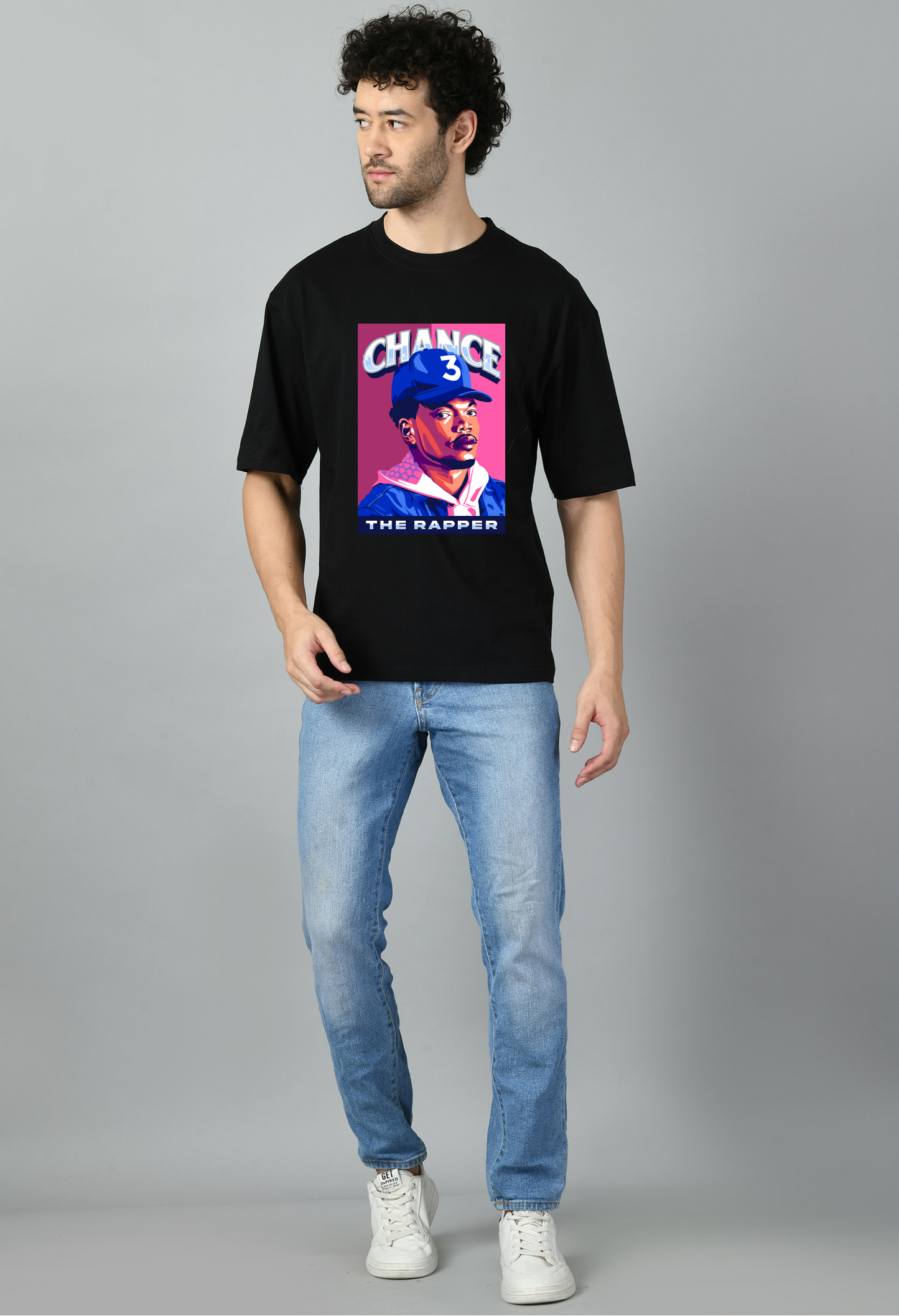Hip Hop Cartoon Printed Oversized Tshirt for Men