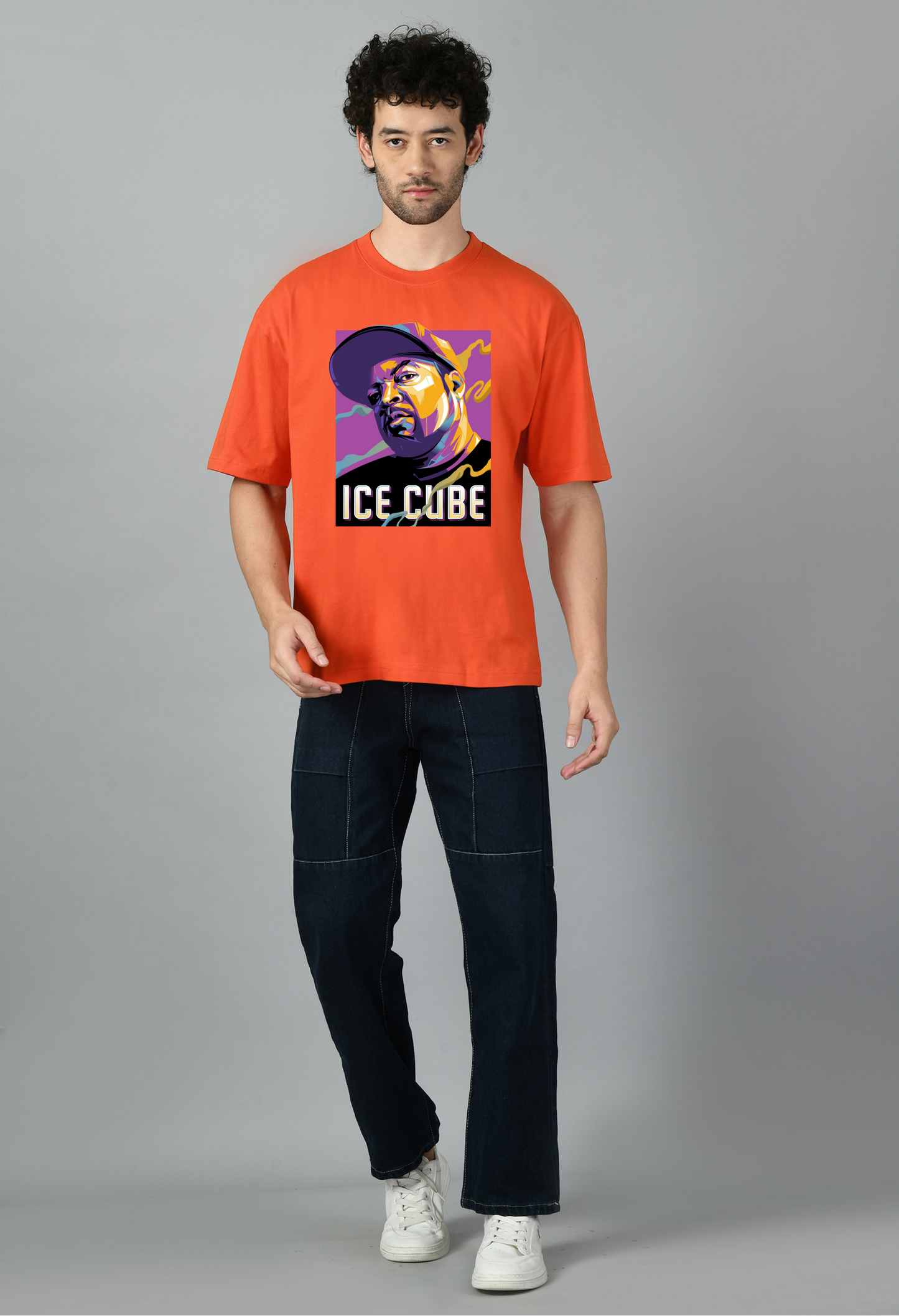 Hip Hop Cartoon Printed Oversized Tshirt for Men