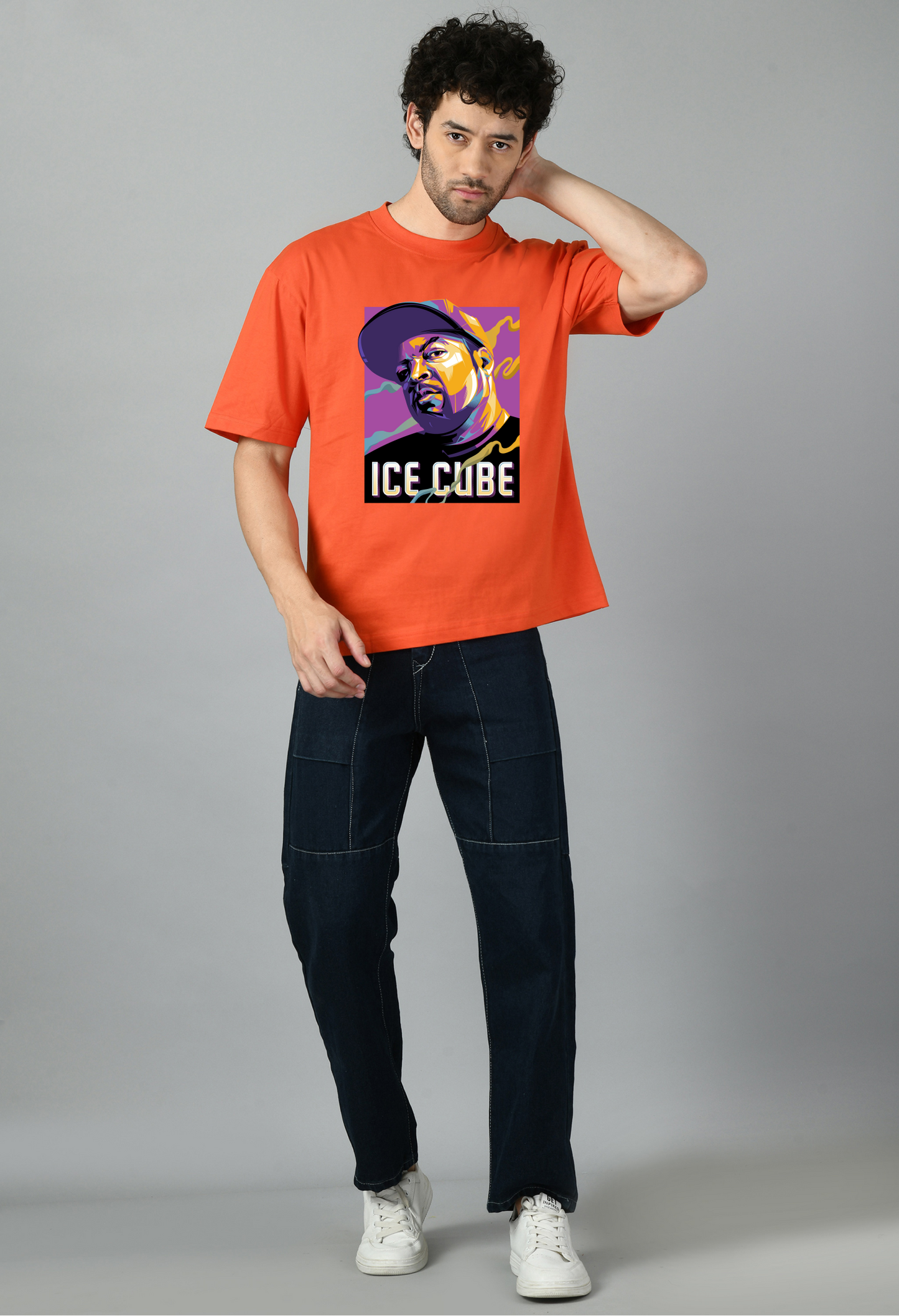 Hip Hop Cartoon Printed Oversized Tshirt for Men