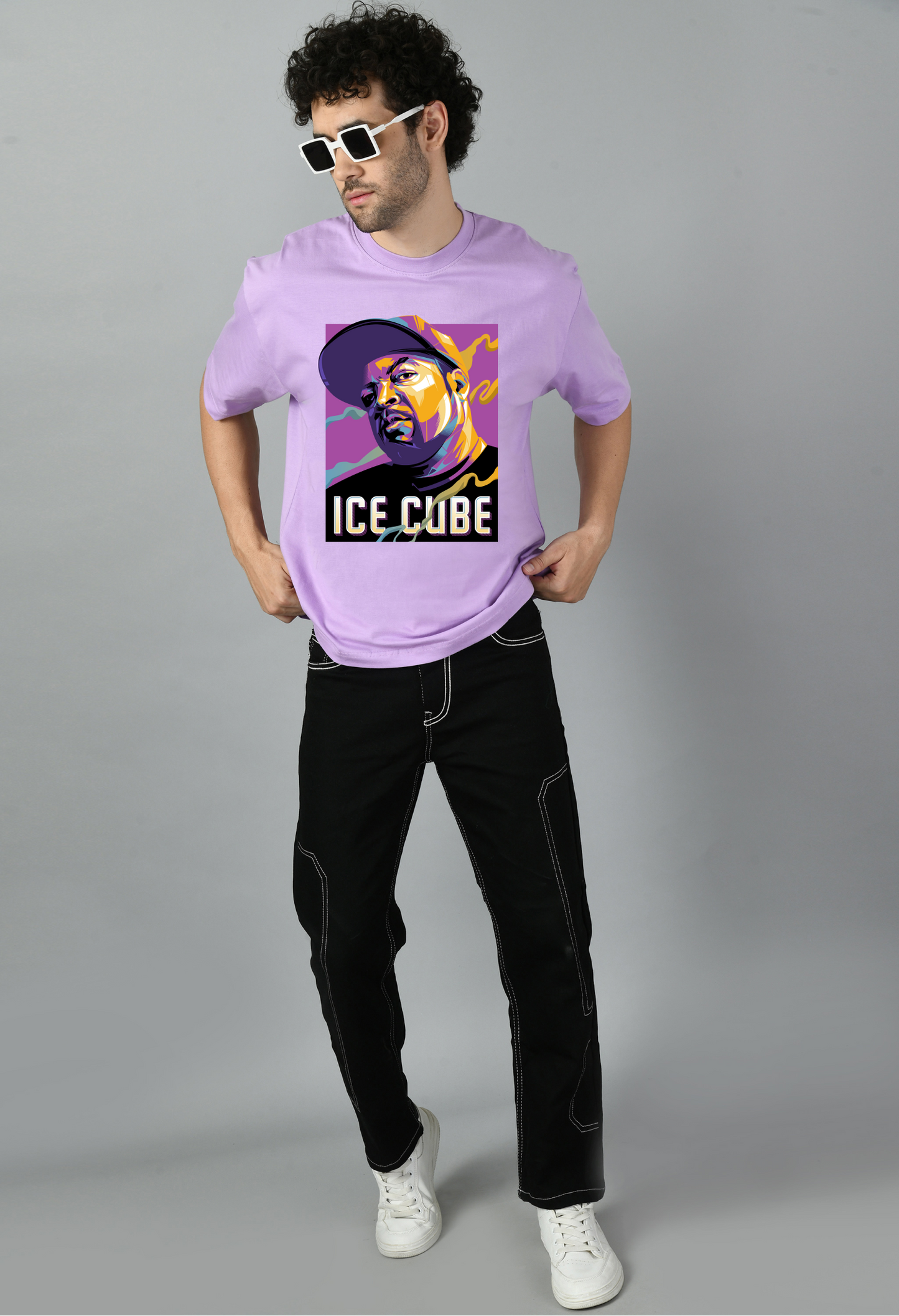 Hip Hop Cartoon Printed Oversized Tshirt for Men