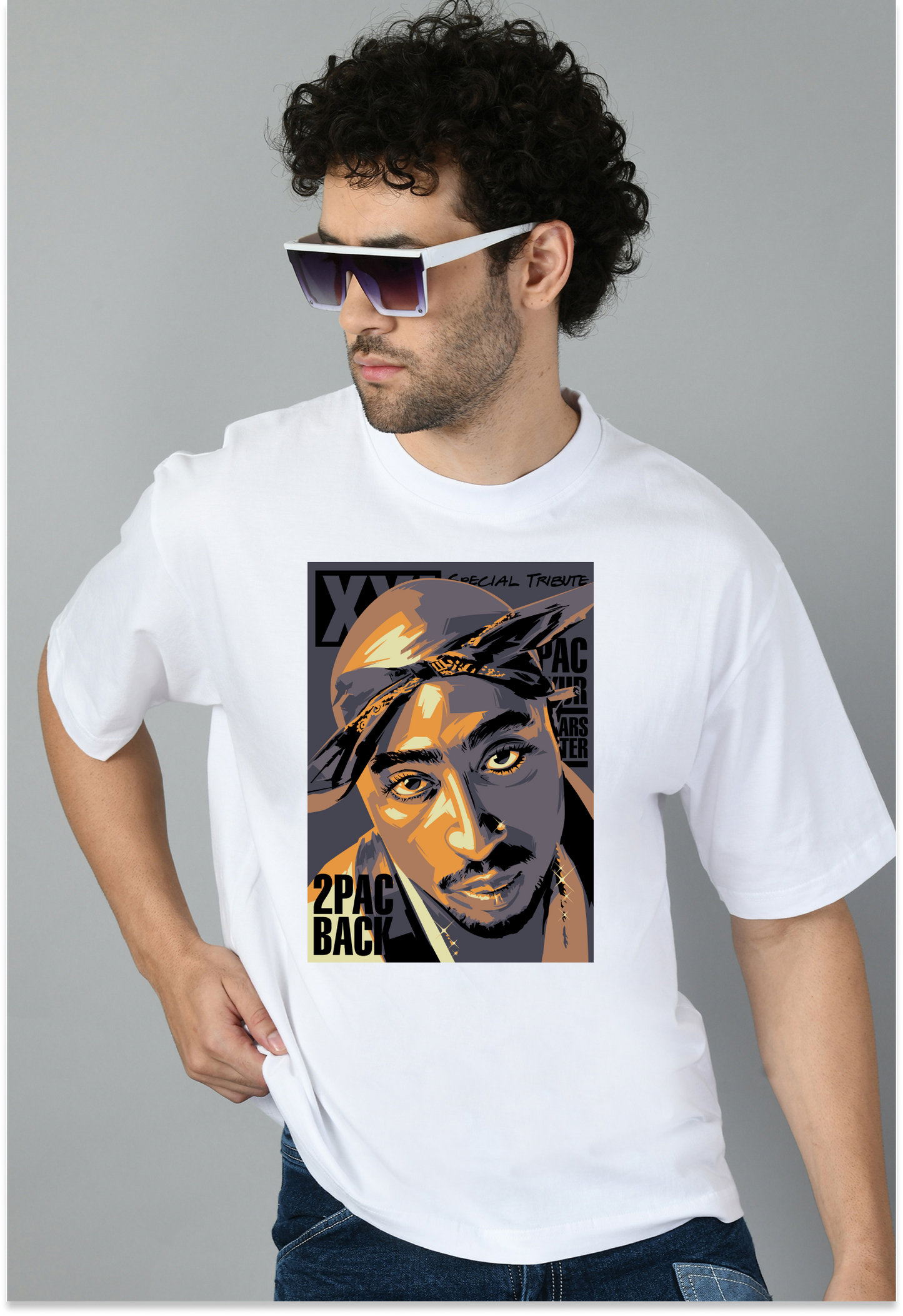 Hip Hop Cartoon Printed Oversized Tshirt for Men