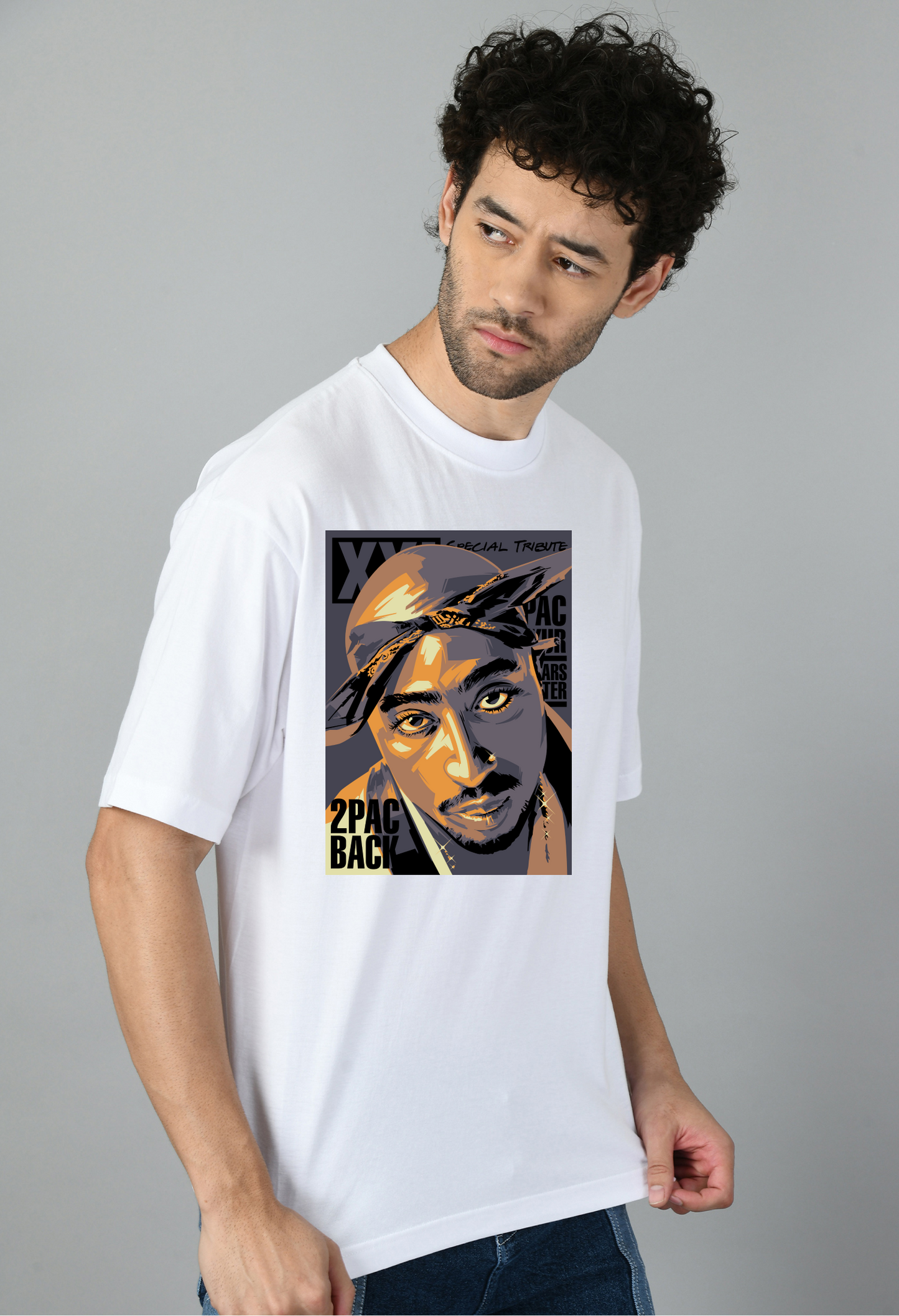Hip Hop Cartoon Printed Oversized Tshirt for Men