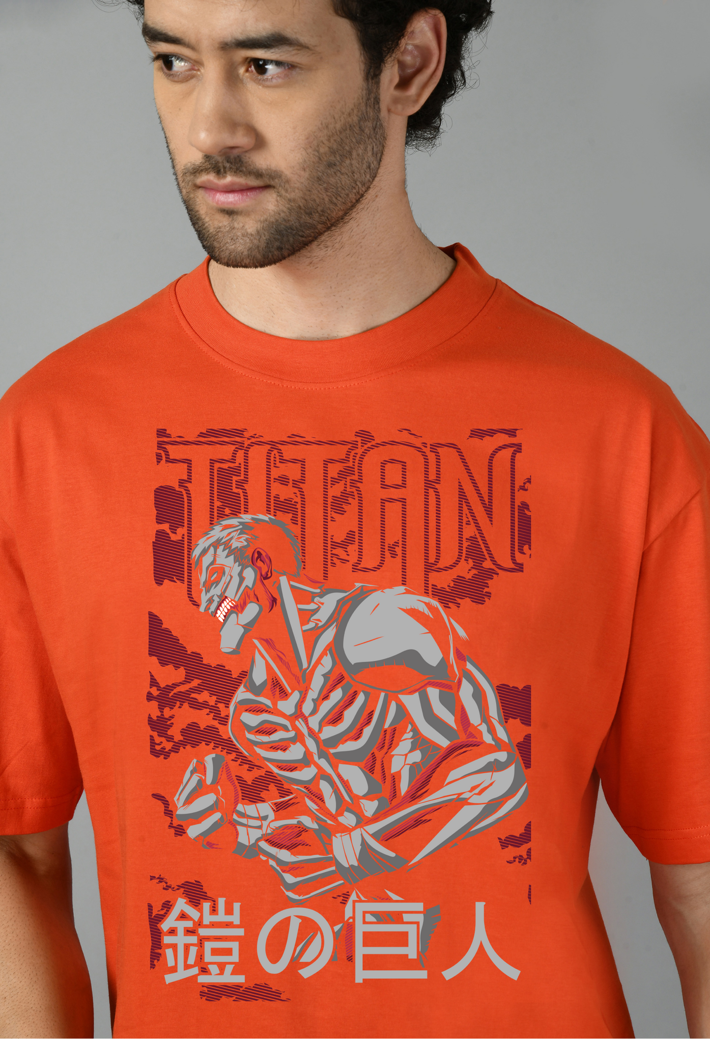 Anime Printed Attack on Titan Oversized Tshirt for Men