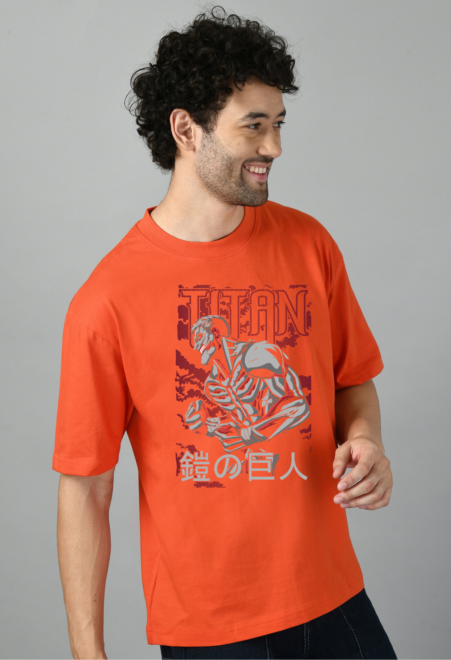 Anime Printed Attack on Titan Oversized Tshirt for Men