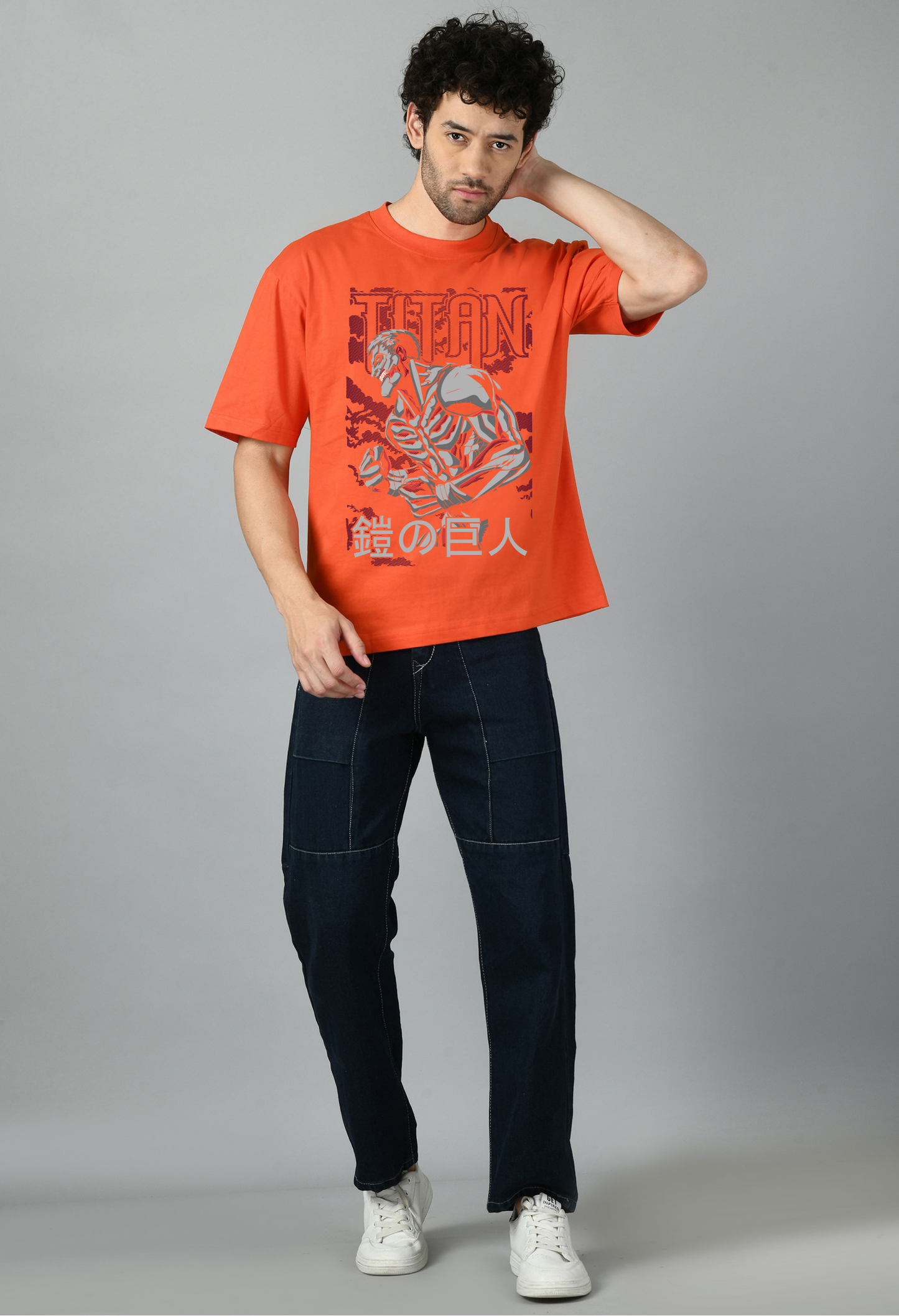 Anime Printed Attack on Titan Oversized Tshirt for Men