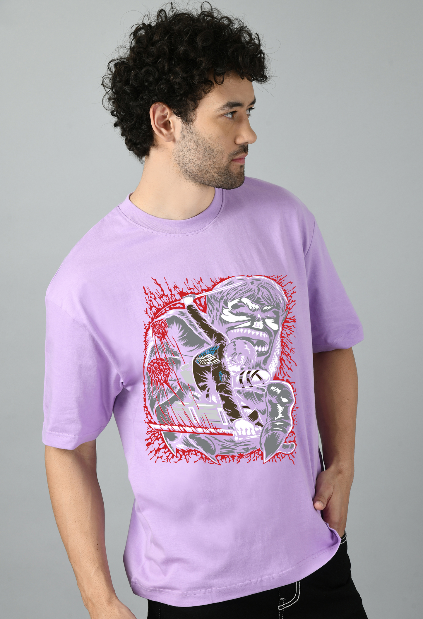 Cartoon Printed Oversized Tshirt for Men