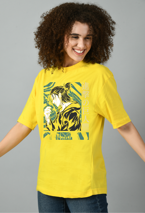 Women's Oversized Printed Anime Tshirt