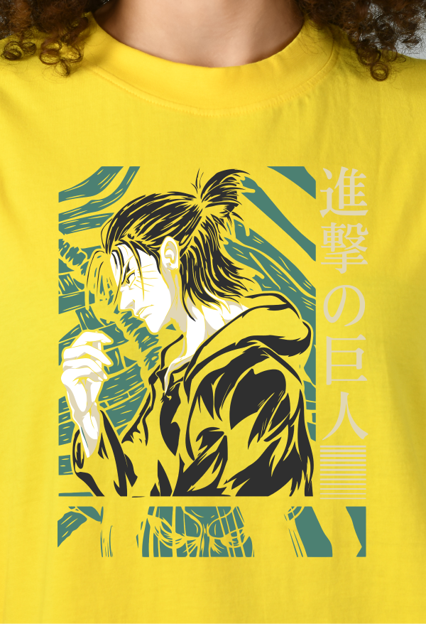Women's Oversized Printed Anime Tshirt