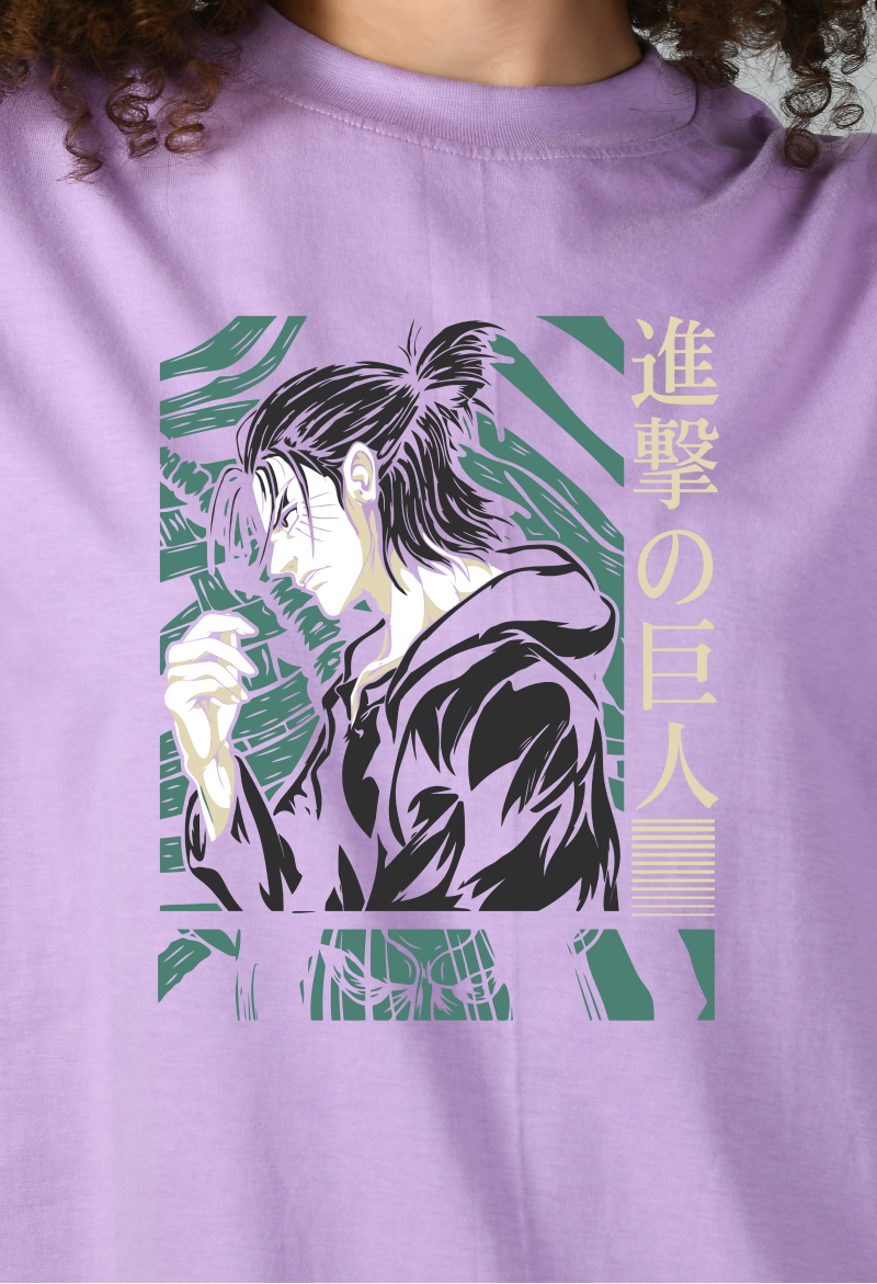 Women's Oversized Printed Anime Tshirt