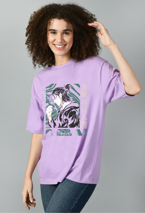Women's Oversized Printed Anime Tshirt