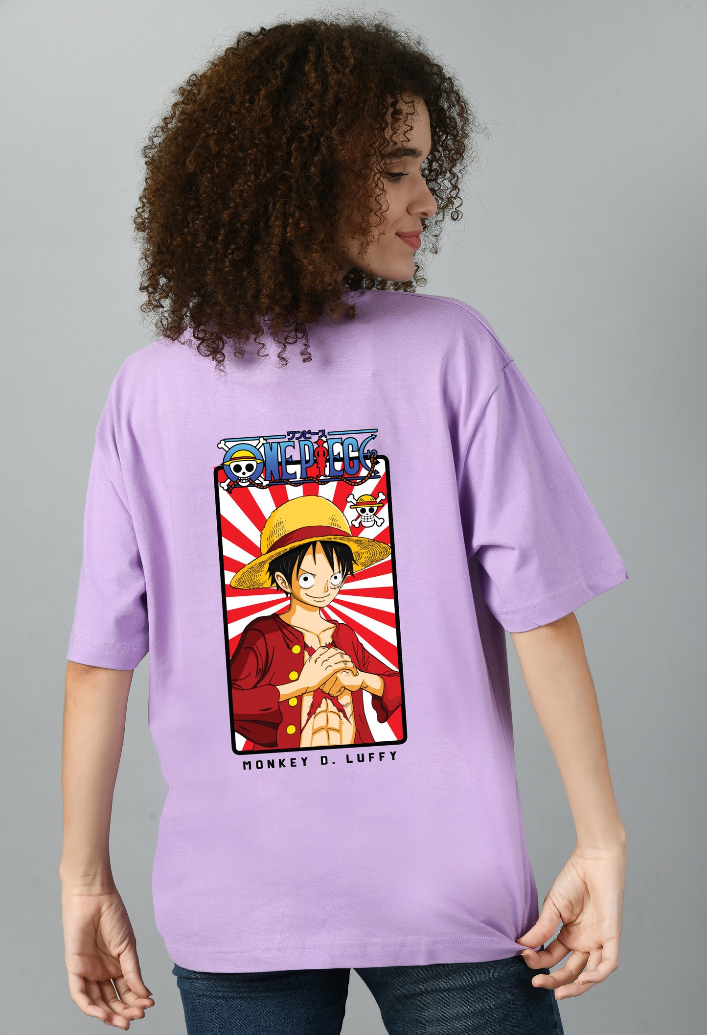 Women's Oversized Printed Anime Tshirt