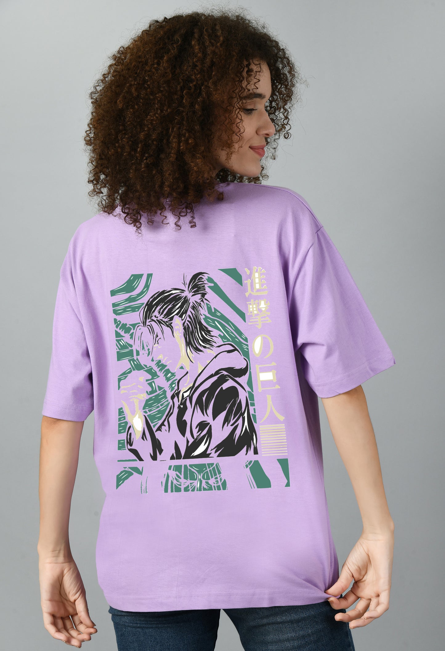 Women's Oversized Printed Anime Tshirt