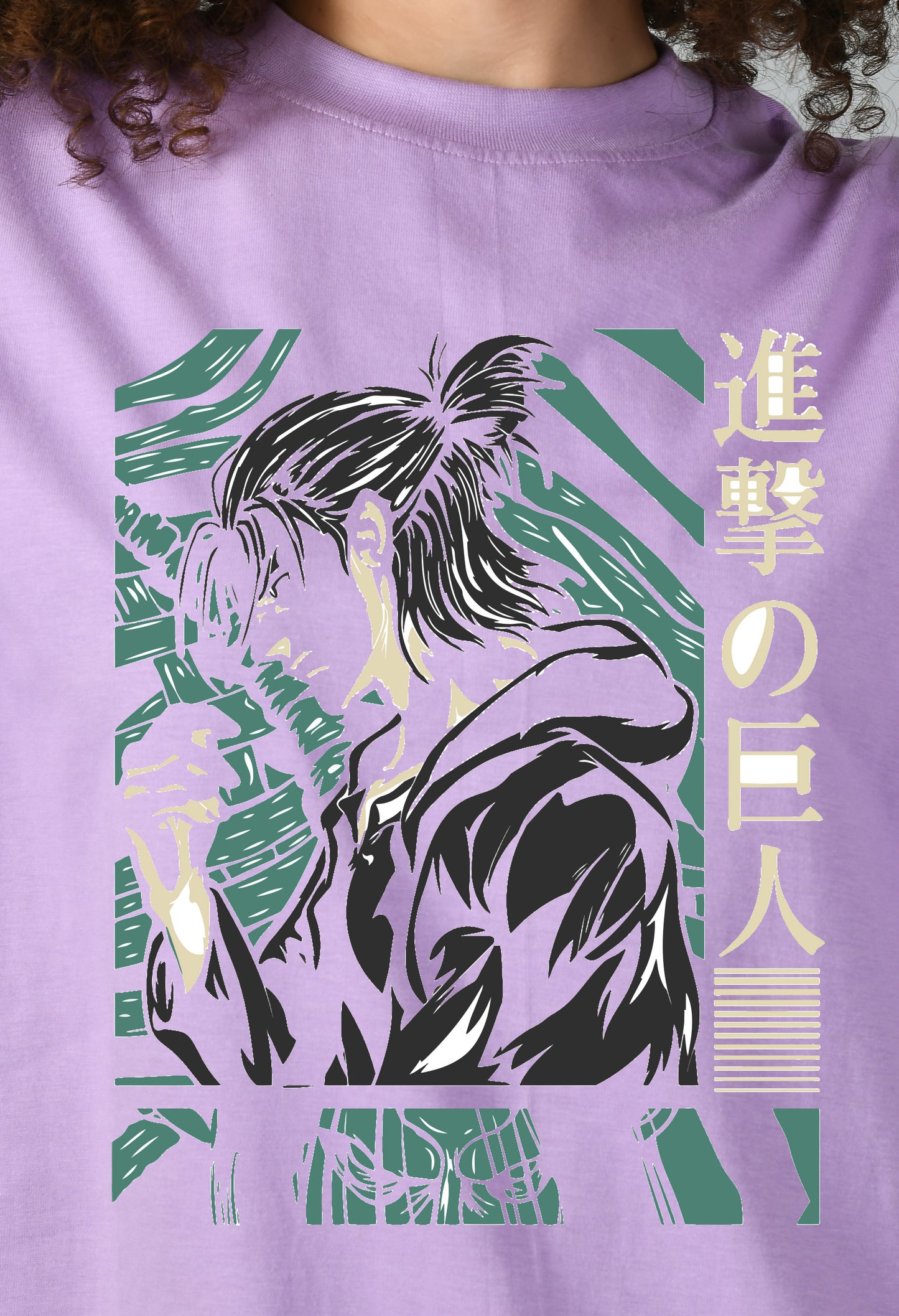 Women's Oversized Printed Anime Tshirt