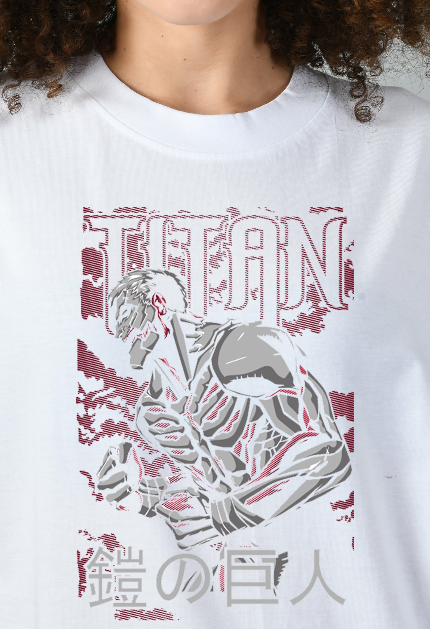 Women's Oversized Printed Anime Tshirt