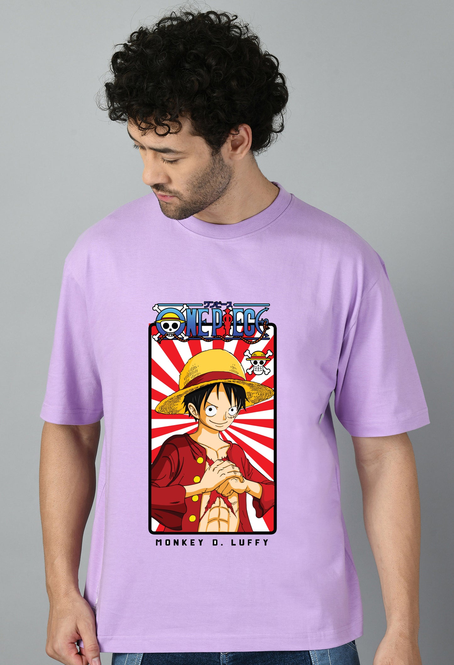 Men's Oversized Printed Anime Tshirt