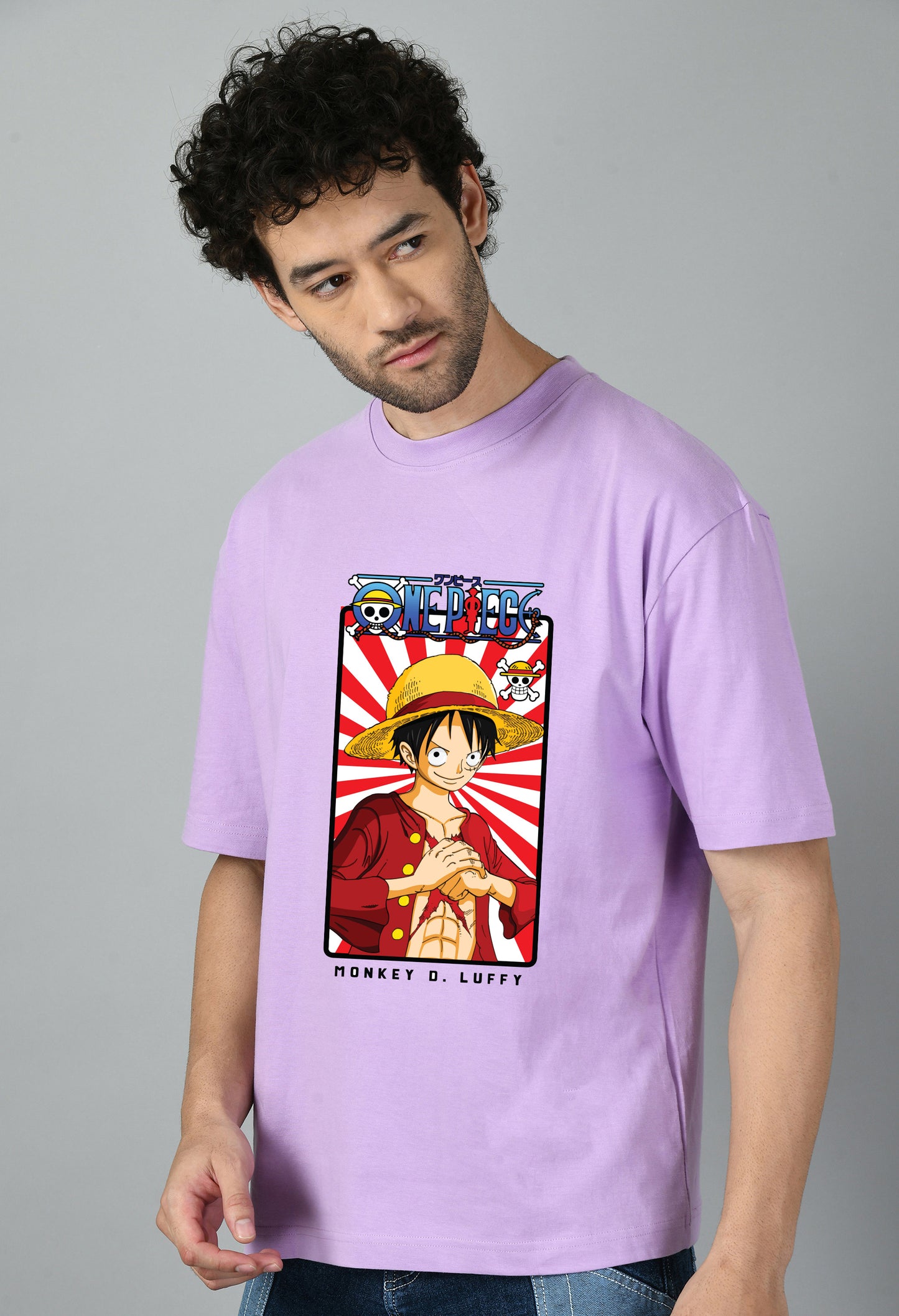 Men's Oversized Printed Anime Tshirt