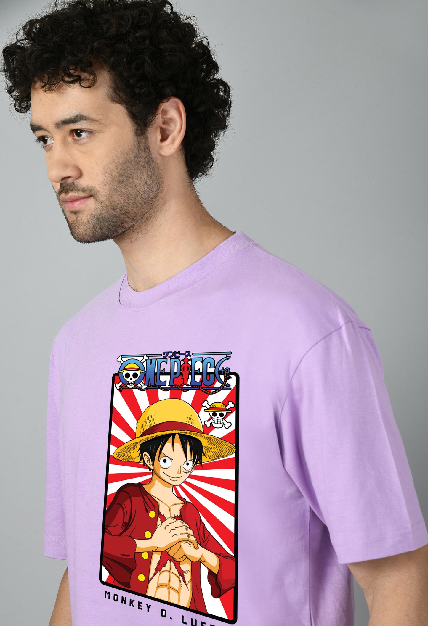 Men's Oversized Printed Anime Tshirt