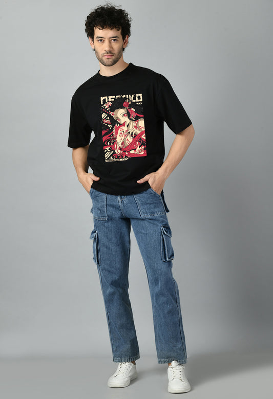 Men’s Oversized Printed Anime Tshirt