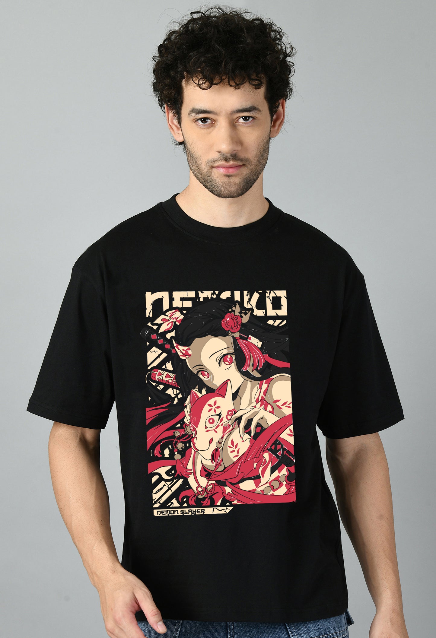 Men's Oversized Printed Anime Tshirt