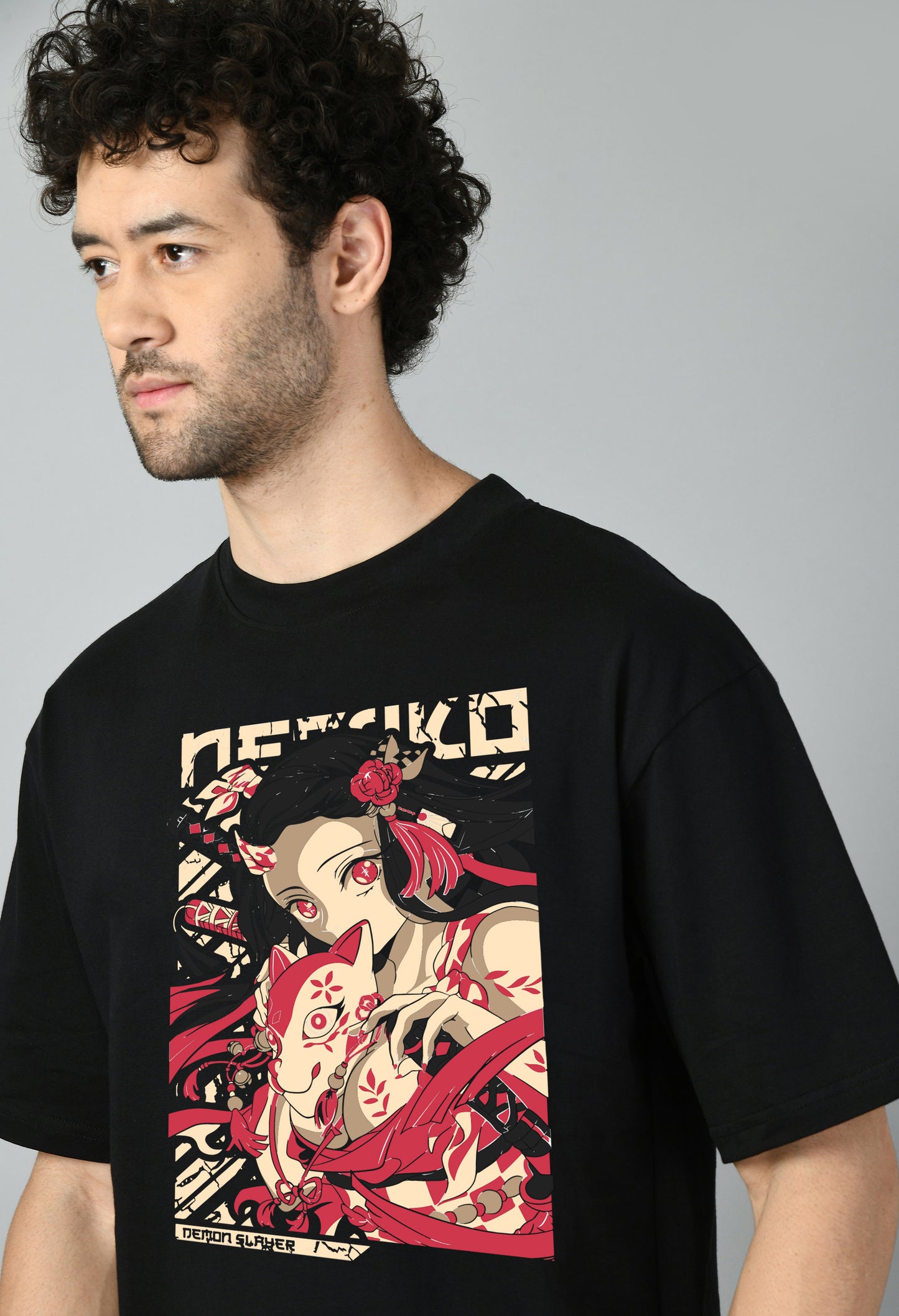 Men's Oversized Printed Anime Tshirt