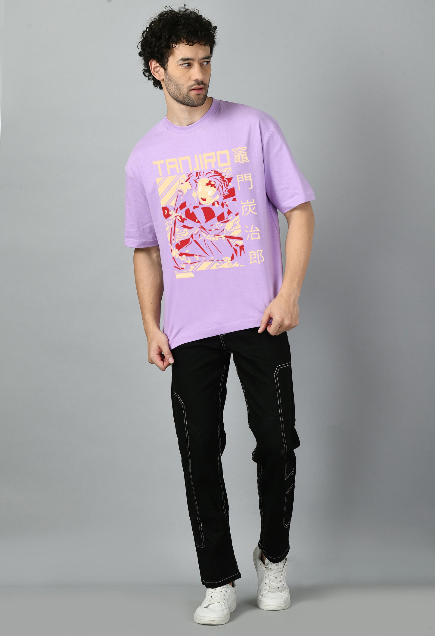 Men's Oversized Printed Anime Tshirt