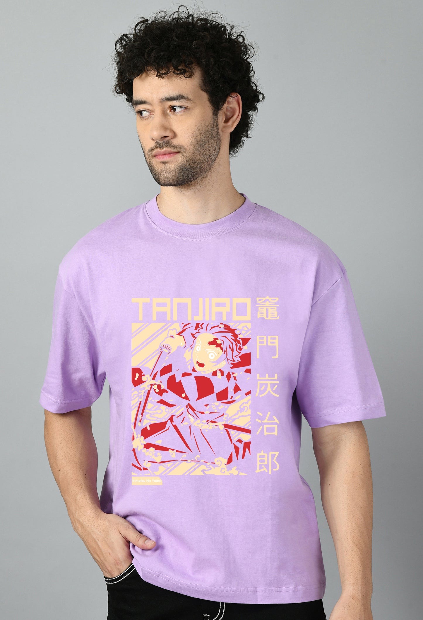 Men's Oversized Printed Anime Tshirt