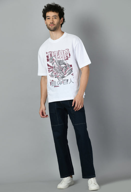 Men's Oversized Printed Anime Tshirt
