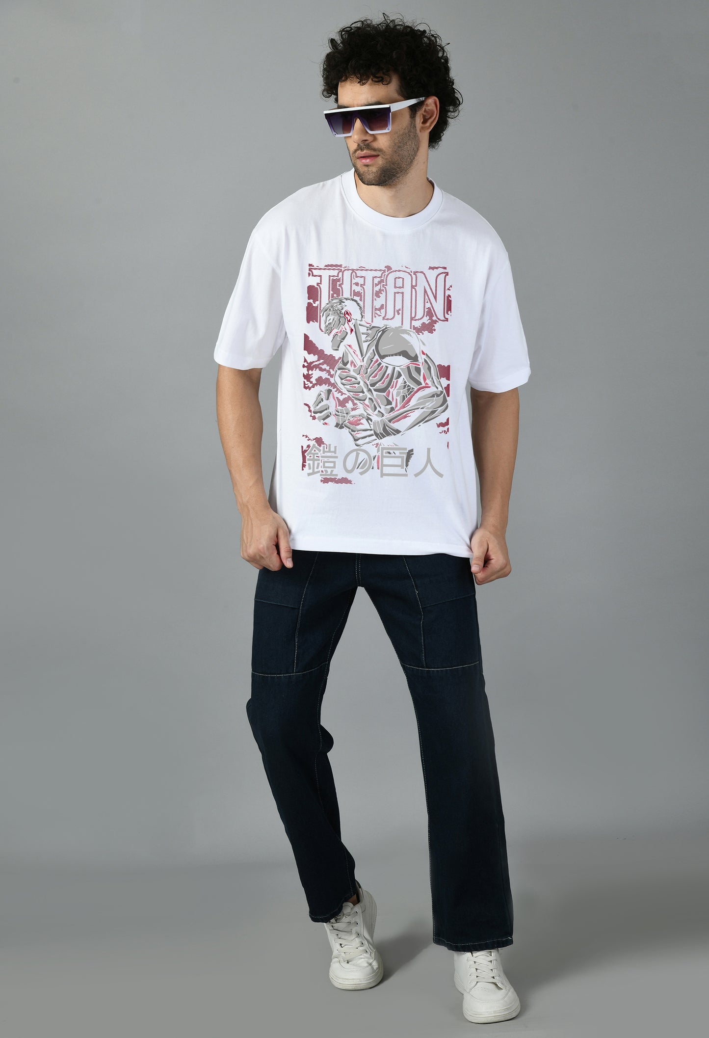 Men's Oversized Printed Anime Tshirt