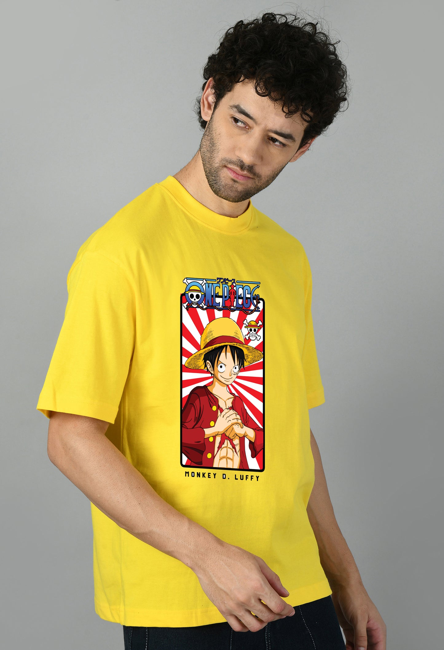 Men's Oversized Printed Anime Tshirt