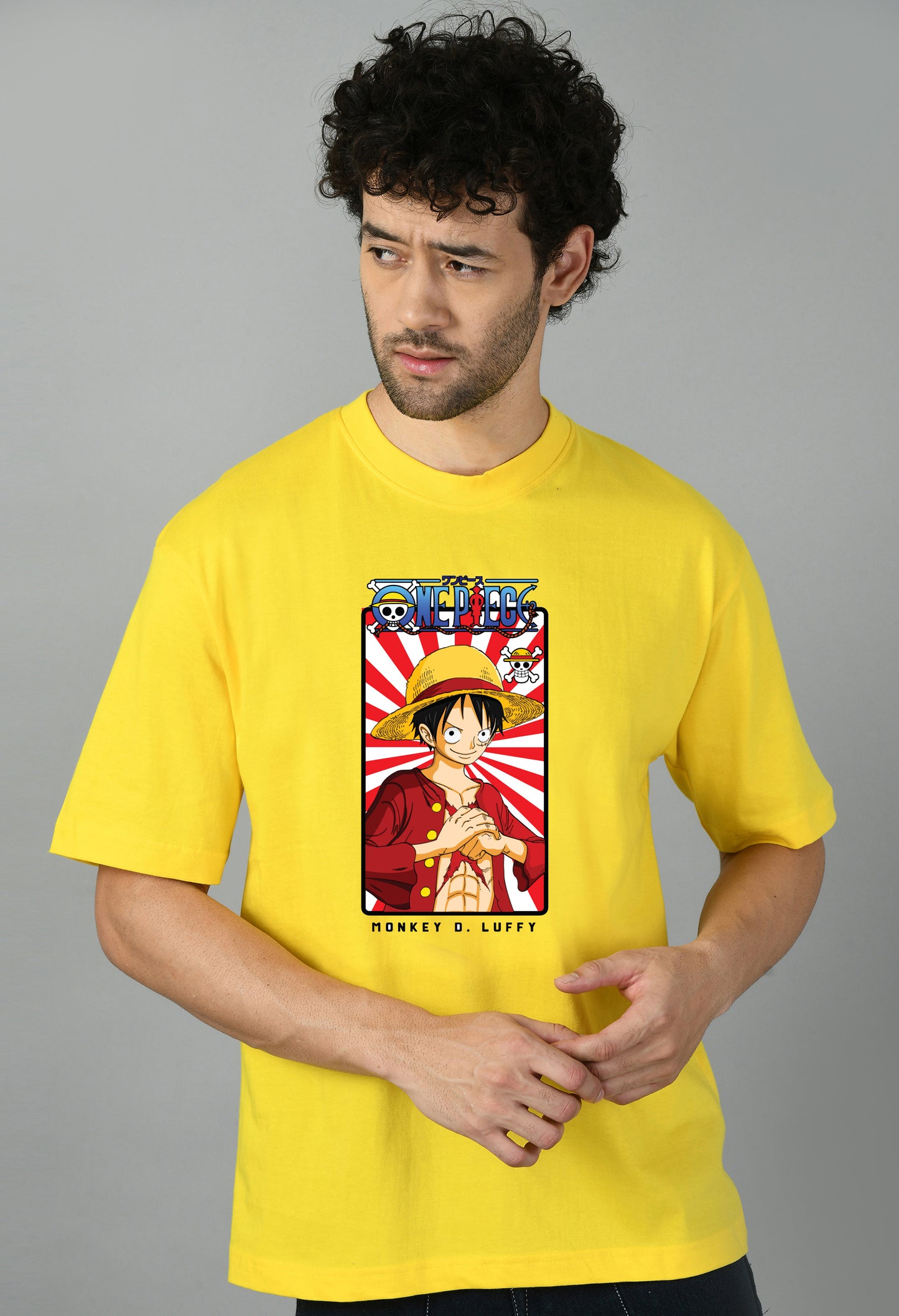 Men's Oversized Printed Anime Tshirt