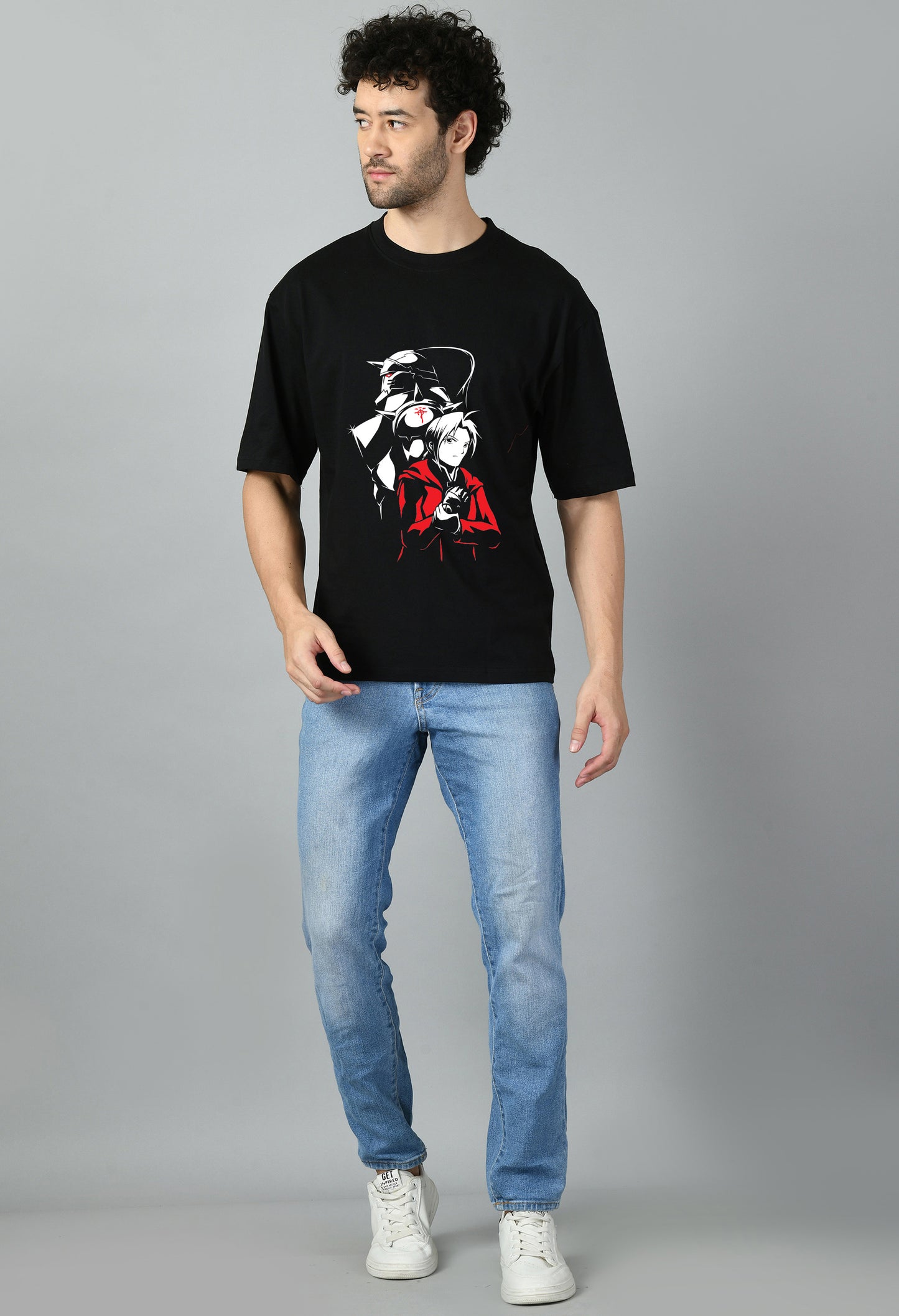 Men's Oversized Printed Anime Tshirt