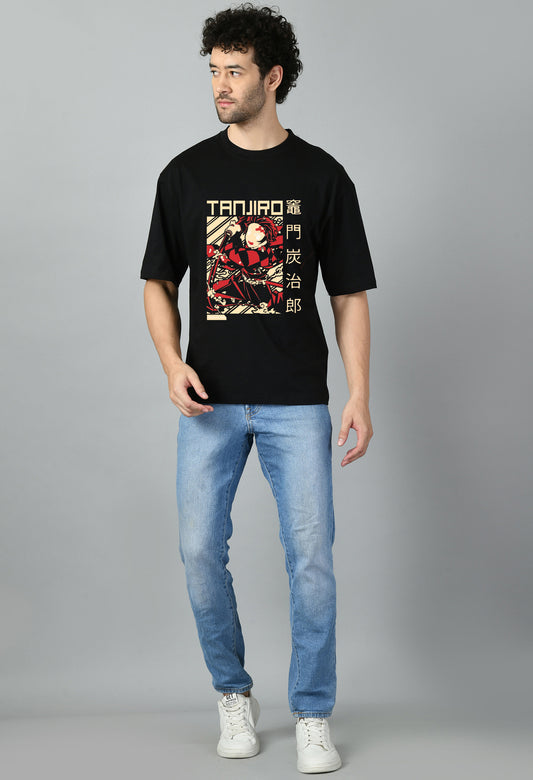 Men's Oversized Printed Anime Tshirt