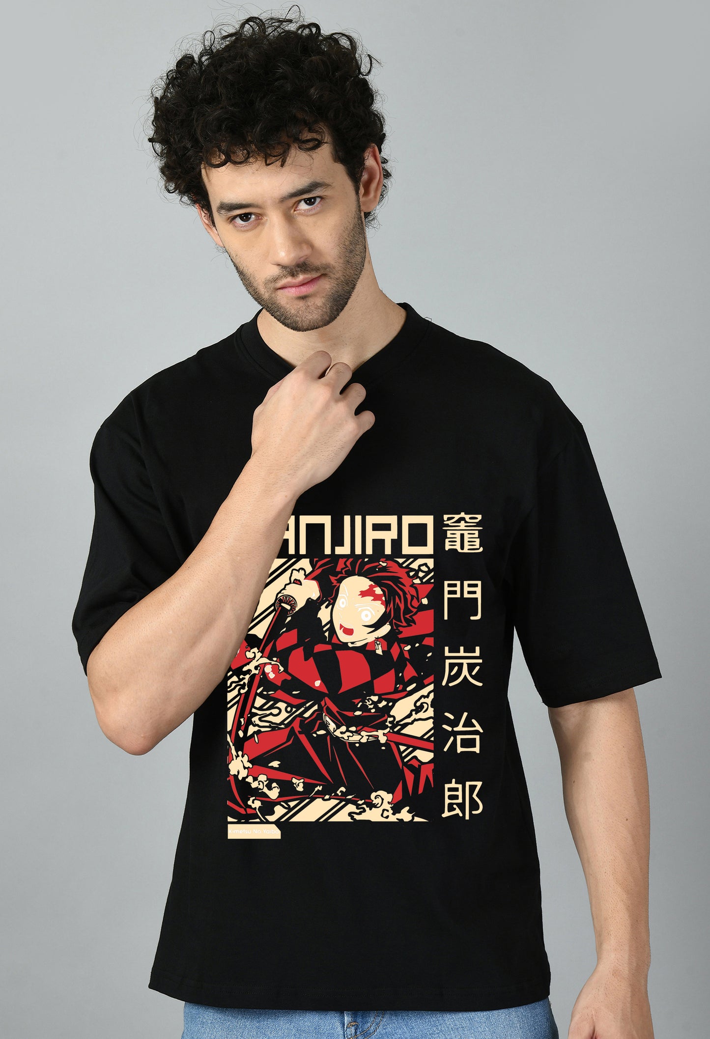 Men's Oversized Printed Anime Tshirt