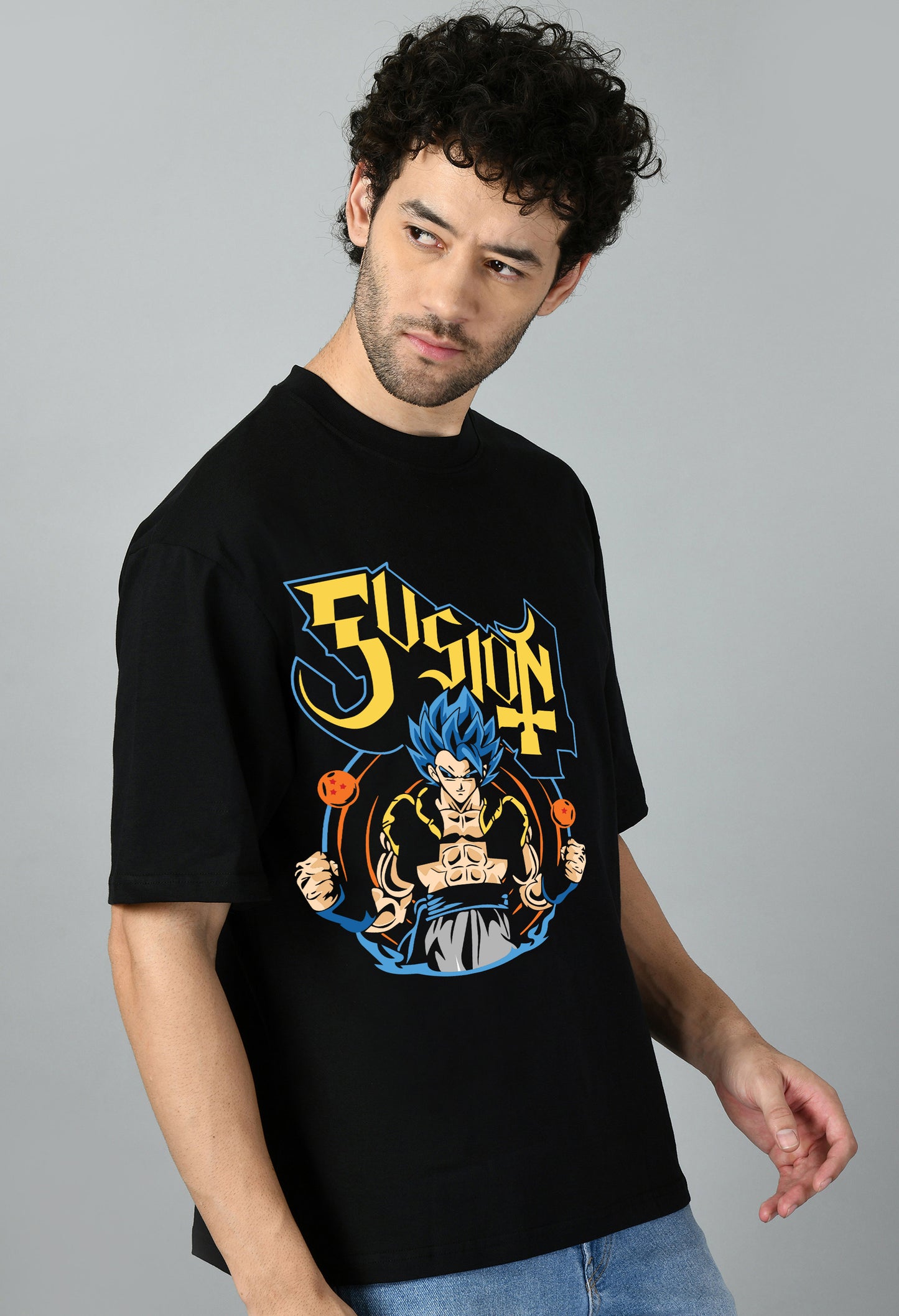 Men's Oversized Printed Anime Tshirt