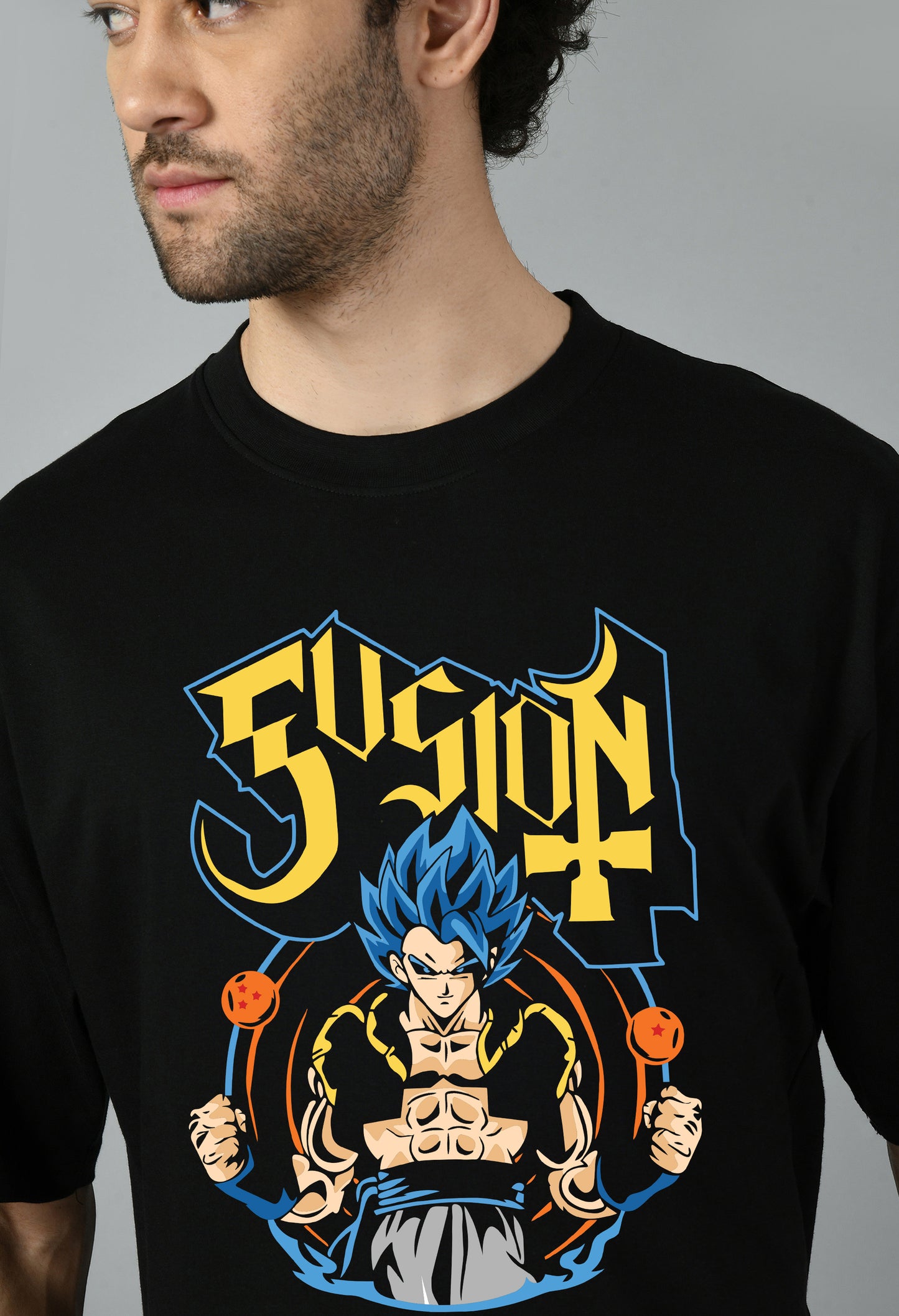 Men's Oversized Printed Anime Tshirt