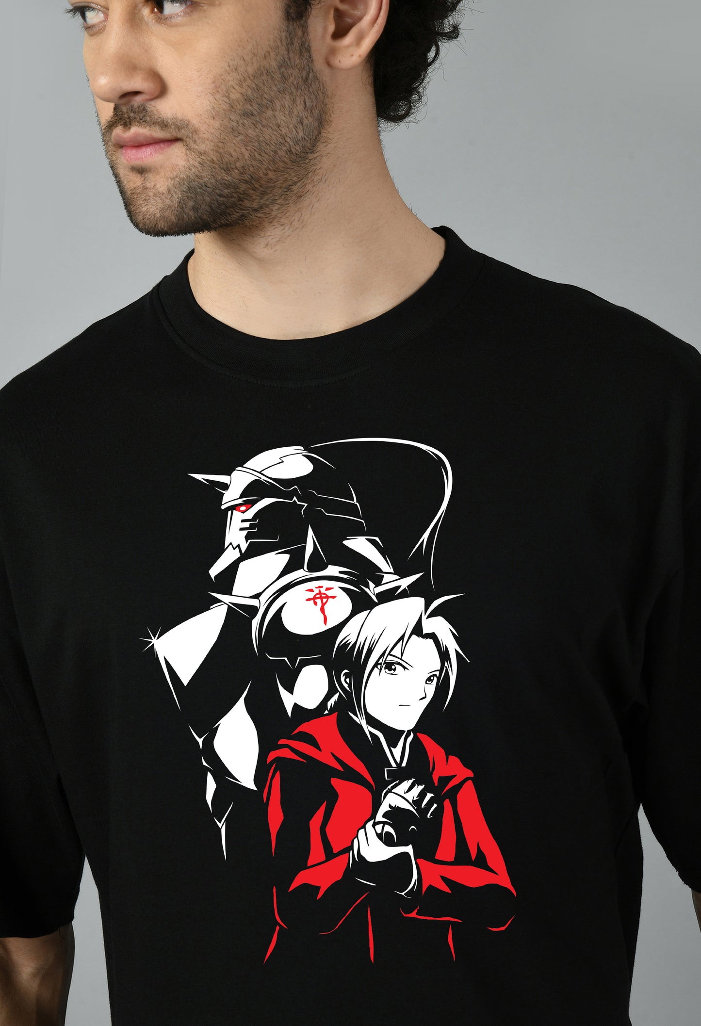 Men's Oversized Printed Anime Tshirt