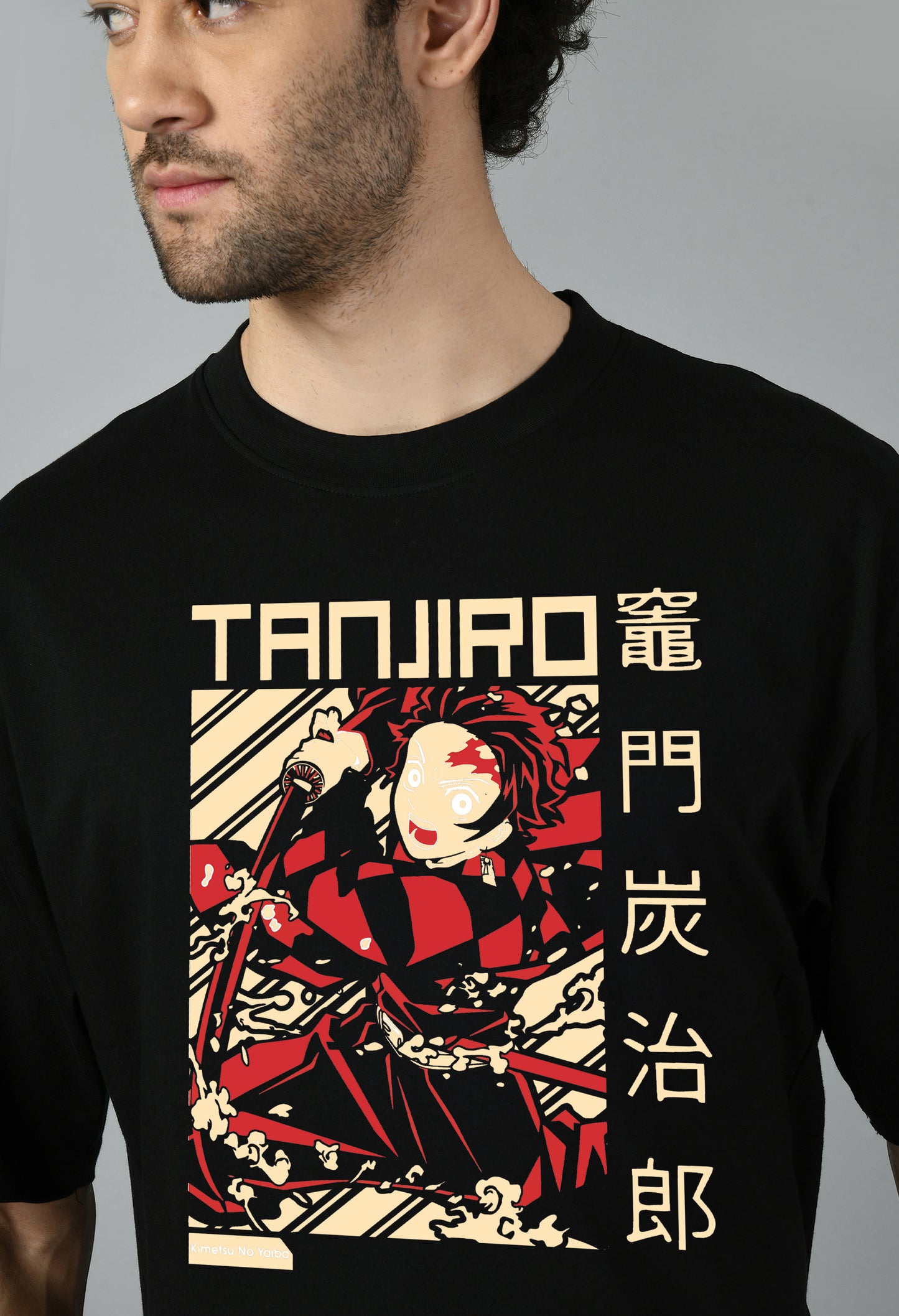 Men's Oversized Printed Anime Tshirt